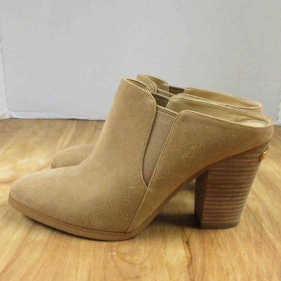 MICHAEL KORS Braden Closed Toe Mule Clog Shoes Womens Size 8.5 Cashew Suede NEW - Picture 5 of 12